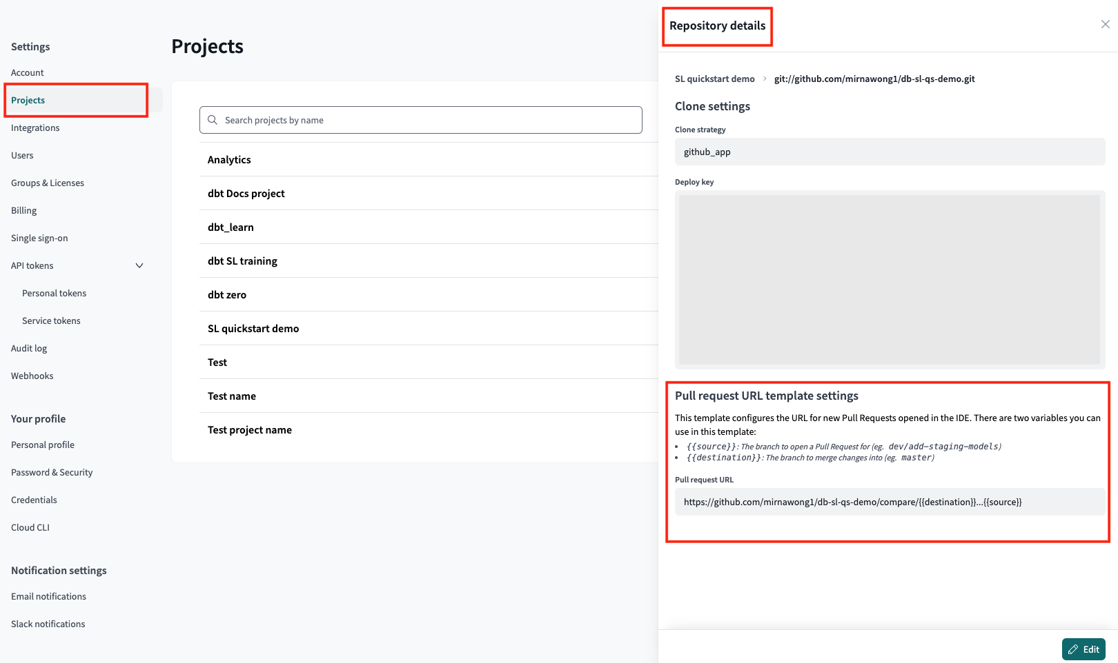Configure a PR template in the 'Repository details' page. Configure a PR template in the 'Repository details' page.